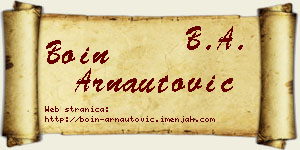 Boin Arnautović vizit kartica